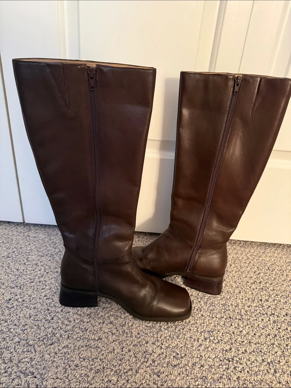 Easy Spirit Women's Knee High Leather Boots - Dark Brown
